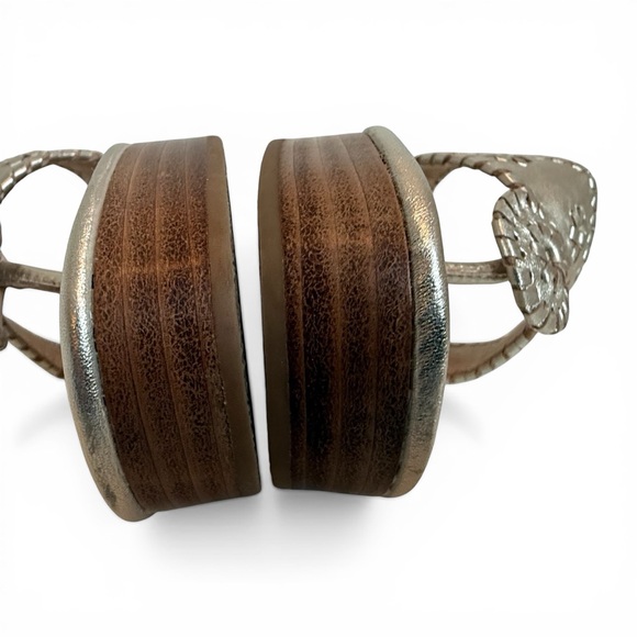 Jack Rogers Jacks Silver Metallic Comfy Mid Wedge Thong Platform Sandals Size 9M - Picture 8 of 14